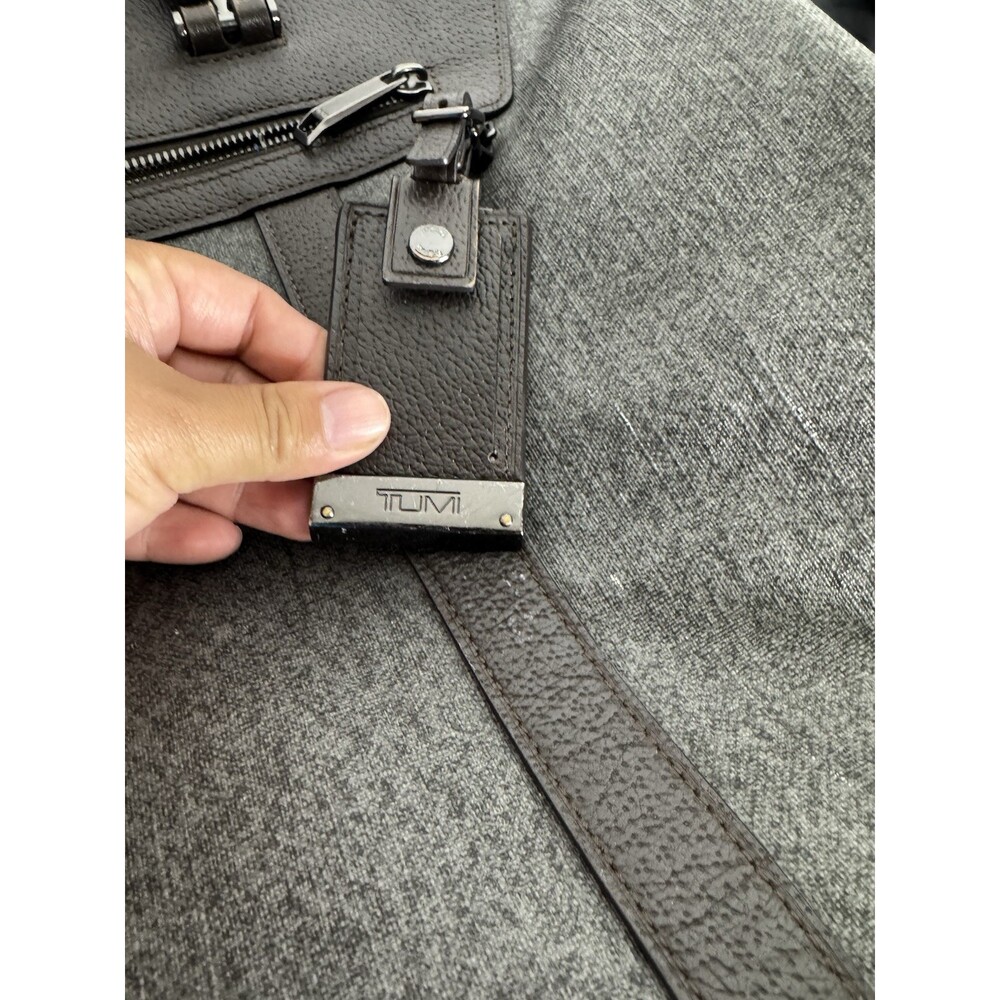 Authentic TUMI Astor San Remo Duffel Earl Grey Brown Leather Weekender Bag - Picture 8 of 13